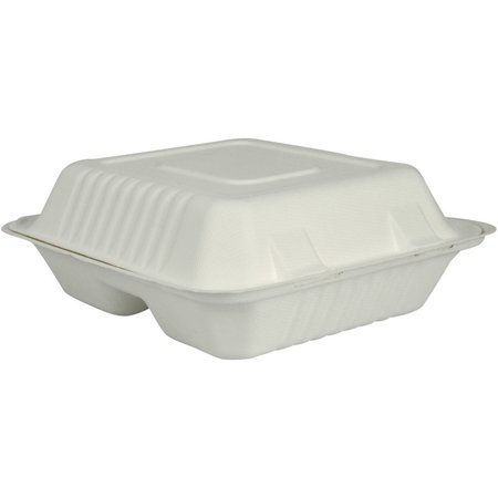 ABENA Containers, To-Go, Three-Compartment Clam Shell Meal Box w/ Hinged Lid 1999904381
